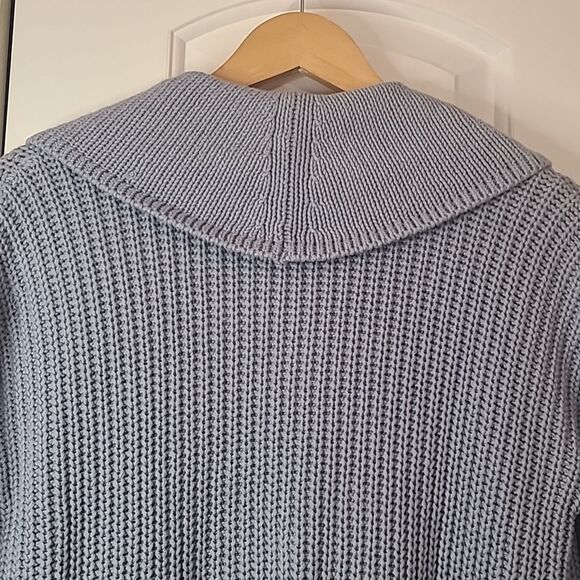 Haven Well Within Light Blue Shawl Collar Cardigan Cotton Chunky Knit Size XS - Picture 7 of 12